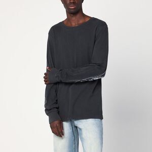 Basketcase Gallery Men's Vintage Black Cotton Crewneck Sweater